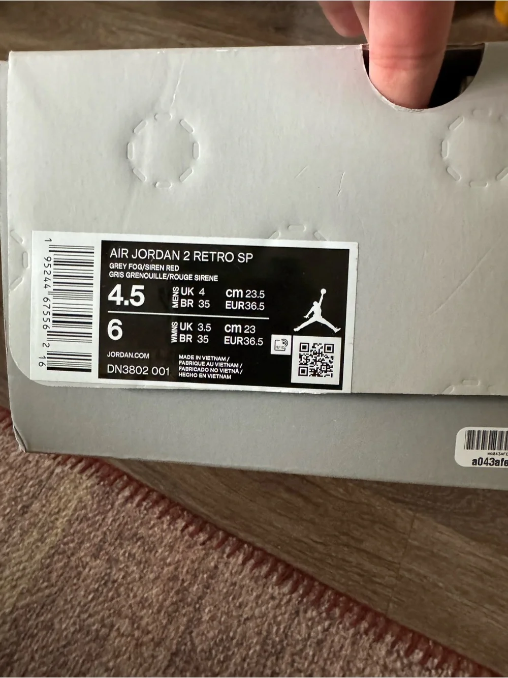 Jordan 2 Union size 4.5